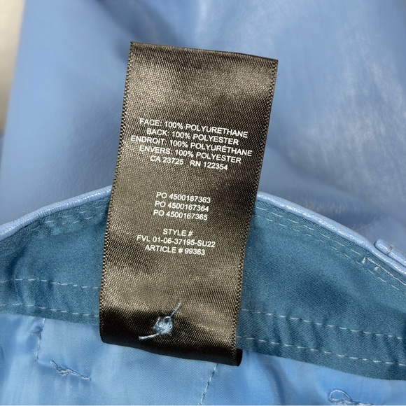 Babaton By Aritzia Vegan Leather Blue Shorts - Picture 8 of 8